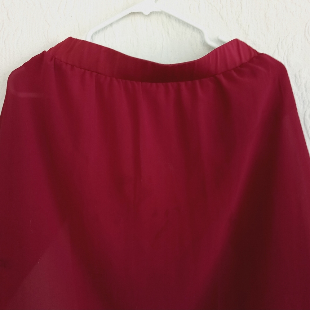 Mint Snow Sheer Red Goddess Maxi Skirt High Thigh Skirts Sexy Dancing Resortwear - Picture 9 of 11